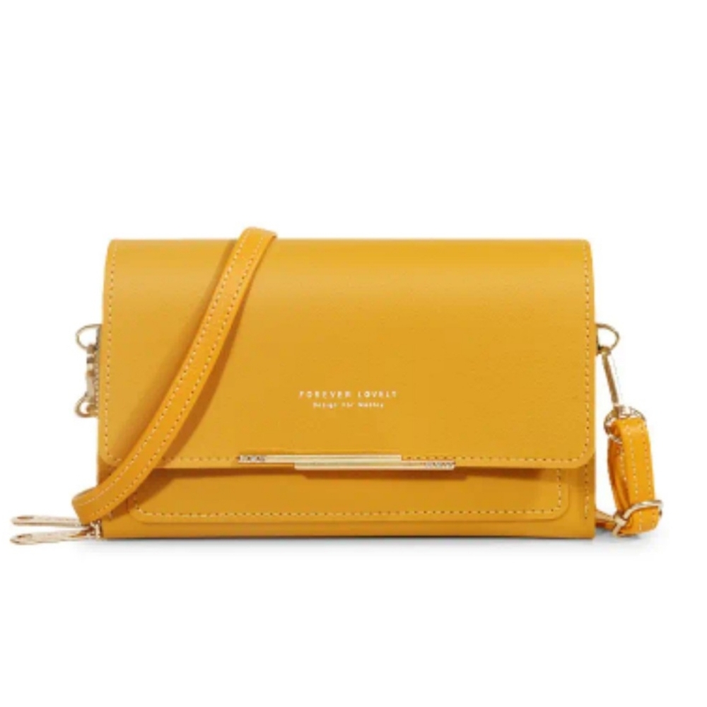 BNWT Crossbody mustard clutch purse Spring Bright Yellow Feminine Dainty Easter